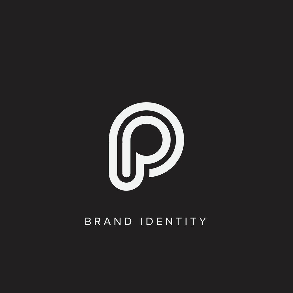 Modern Letter P Logo Design. Initial Elements. vector