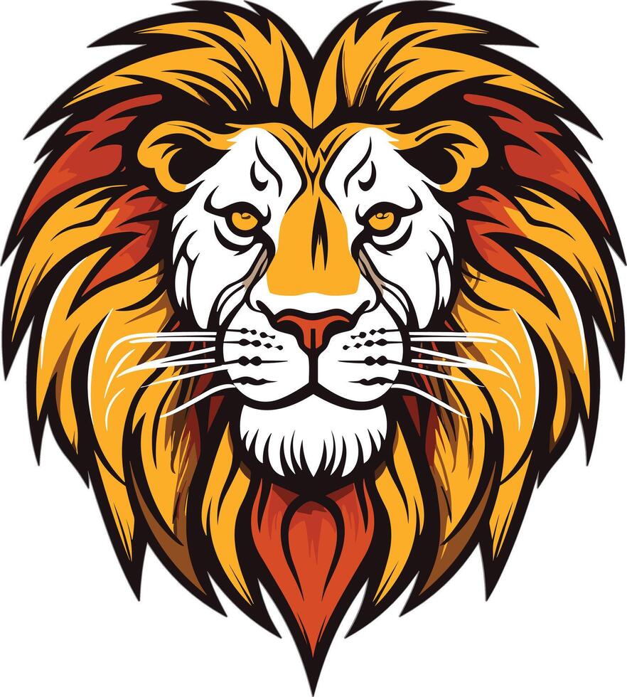 Majestic lion head with vibrant mane in artistic design vector