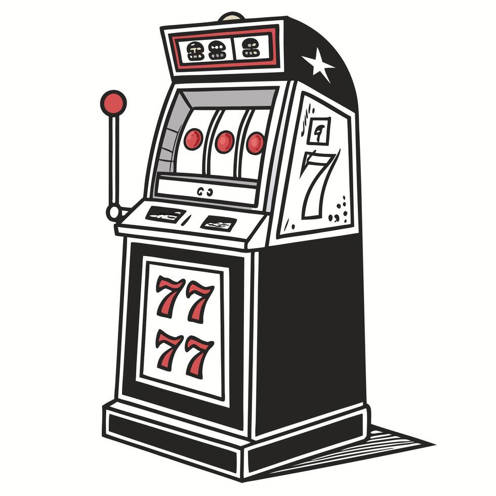 Classic slot machine design on an isolated white background vector