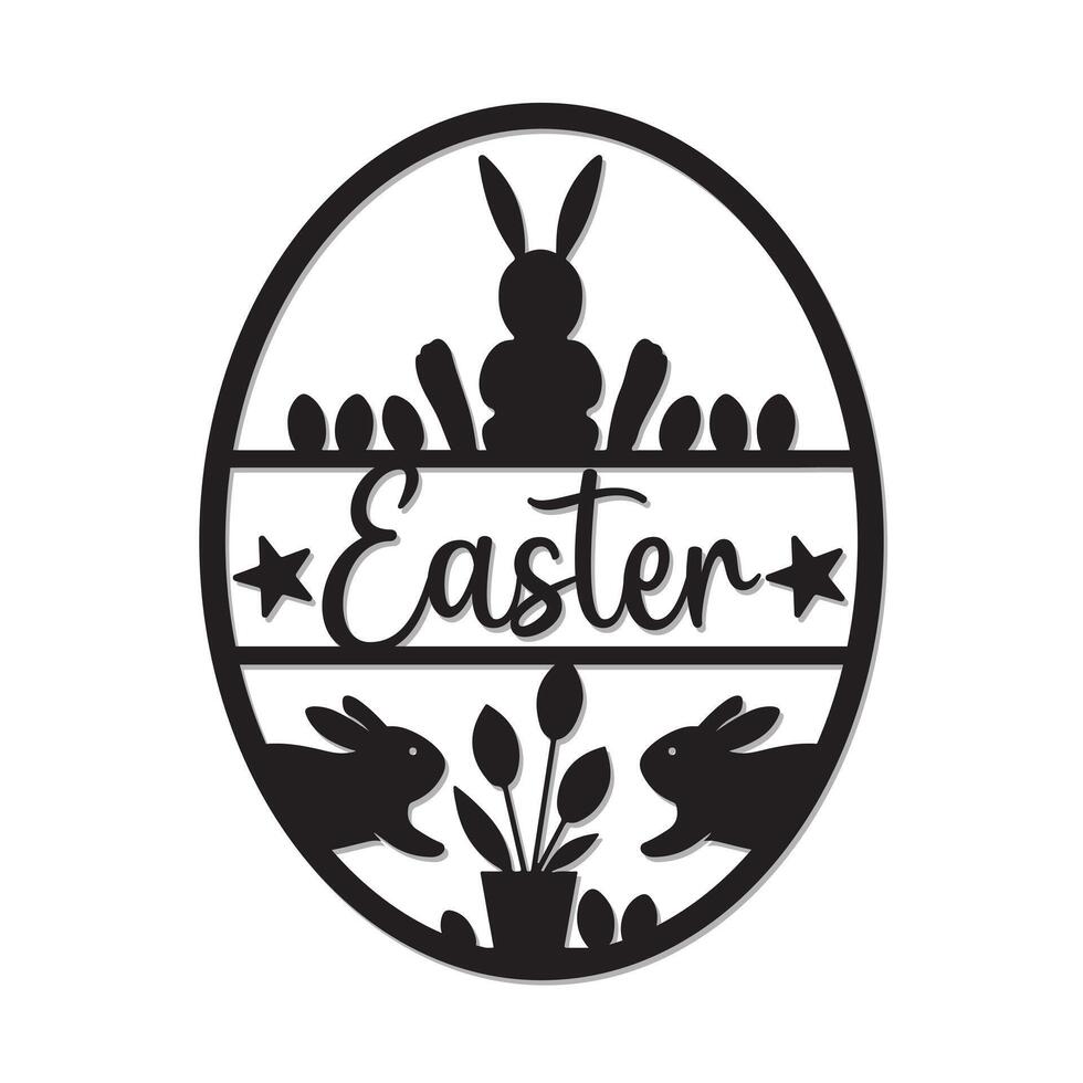 Easter egg laser cut vector