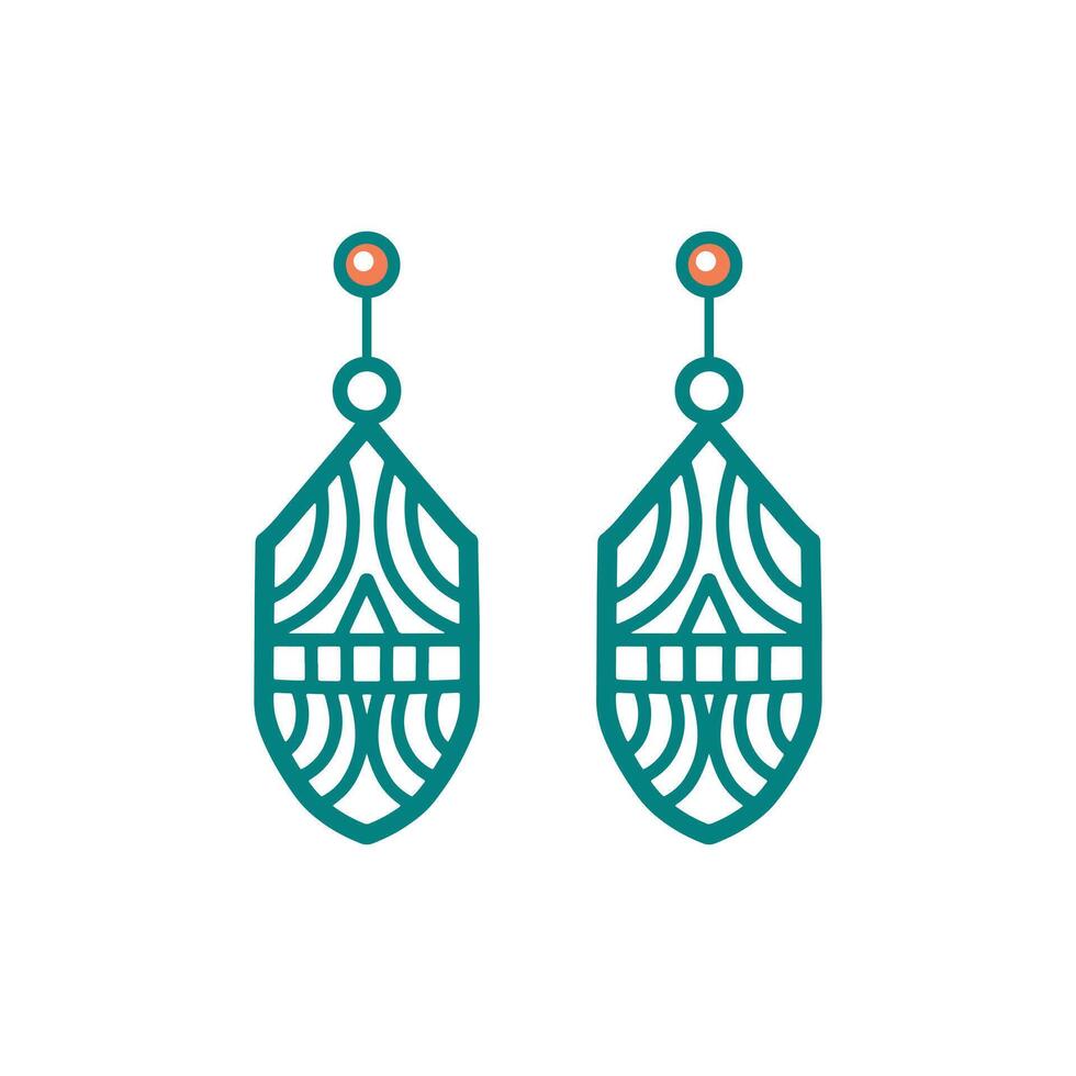 Simple earrign ornament laser cut vector