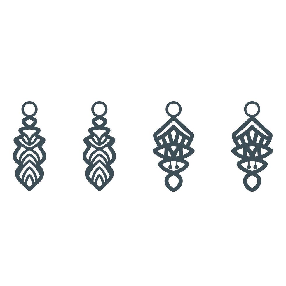 Set of earring laser cut vector