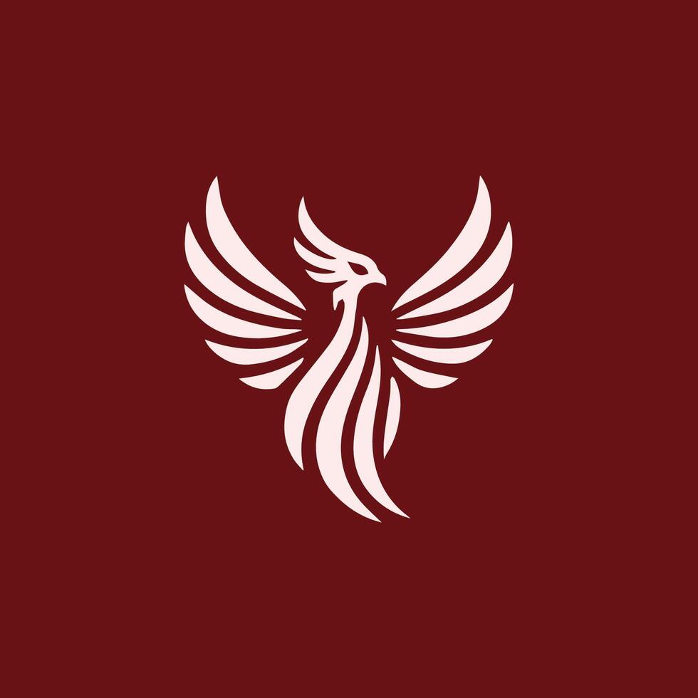 Minimalist phoenix wing logo vector