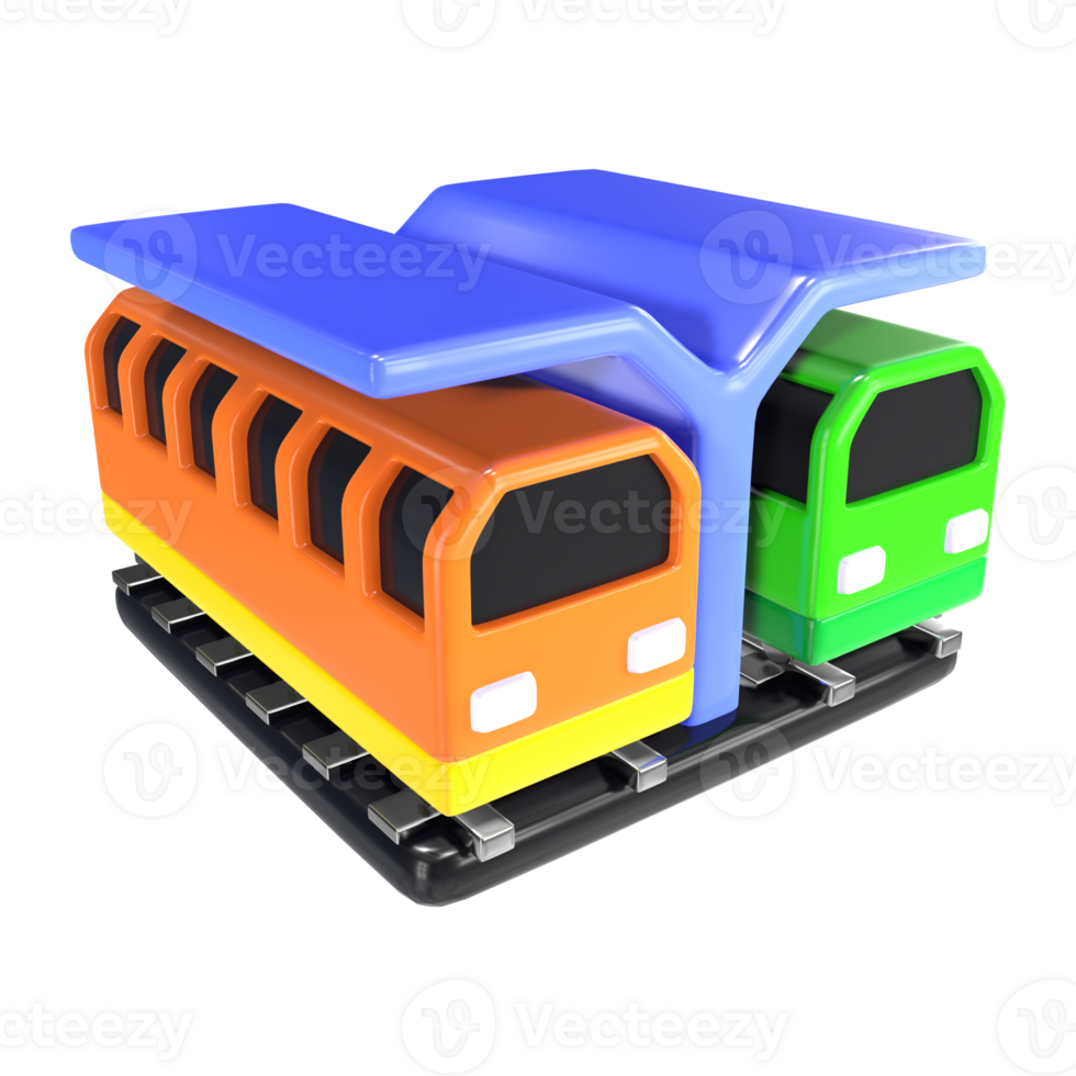 Train Station 3D Illustration Icon png