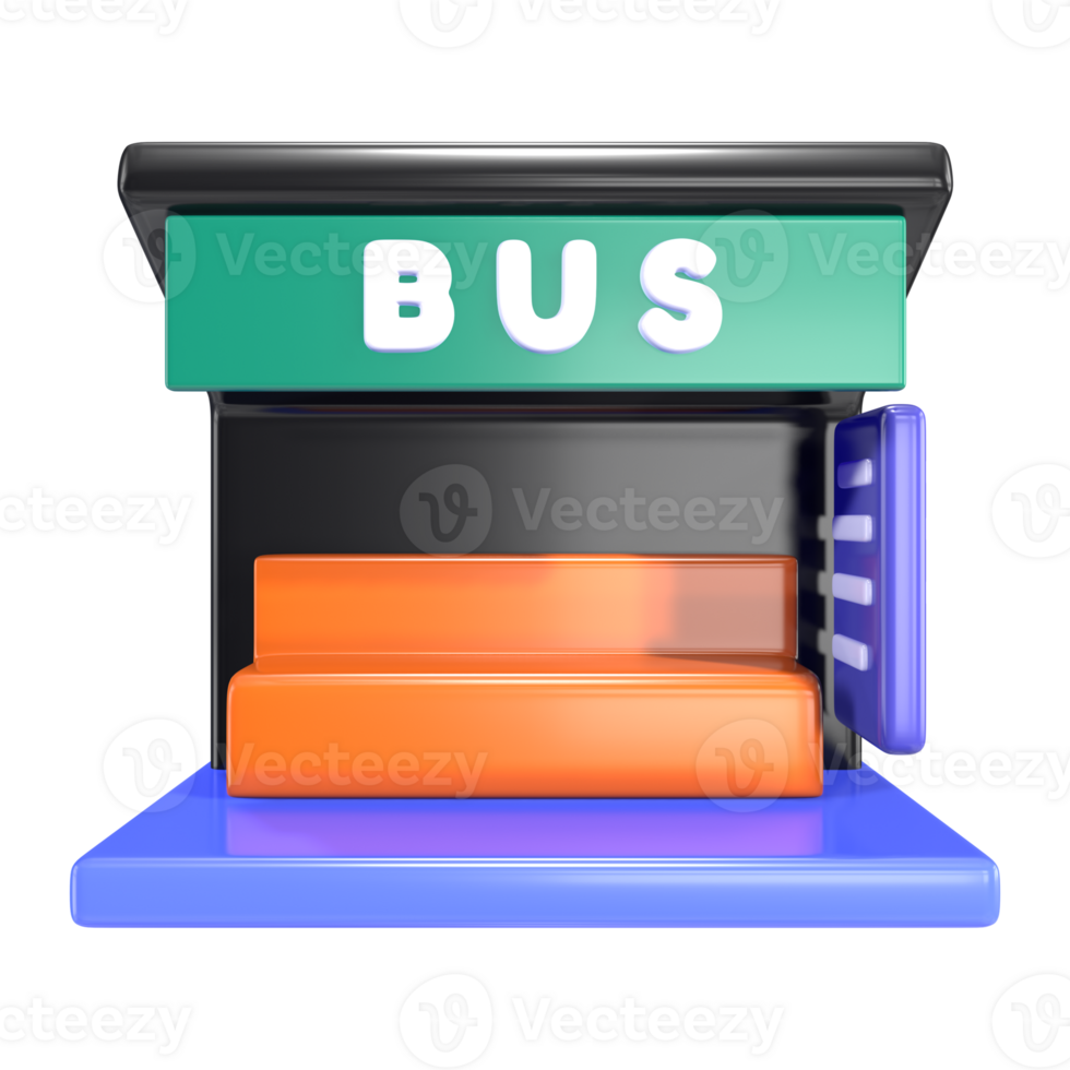 Bus Shelter 3D Illustration Icon png
