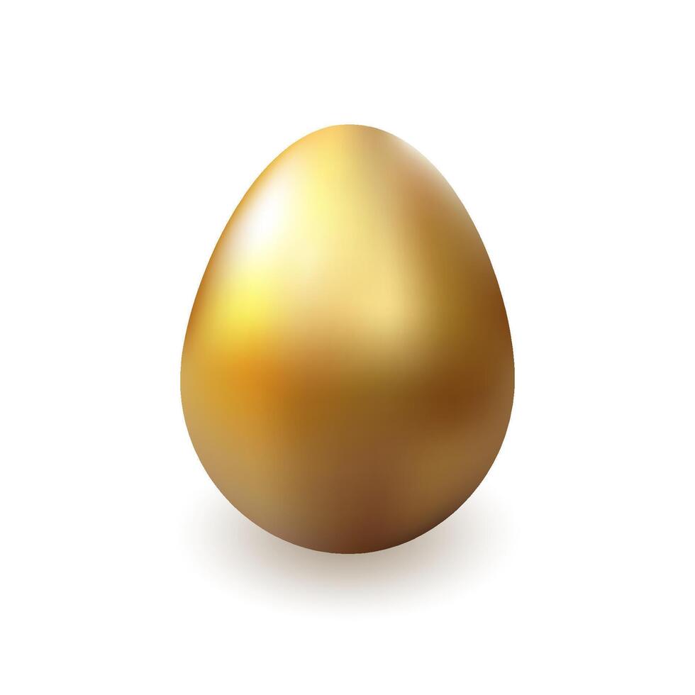 Golden Easter egg on white background. illustration vector