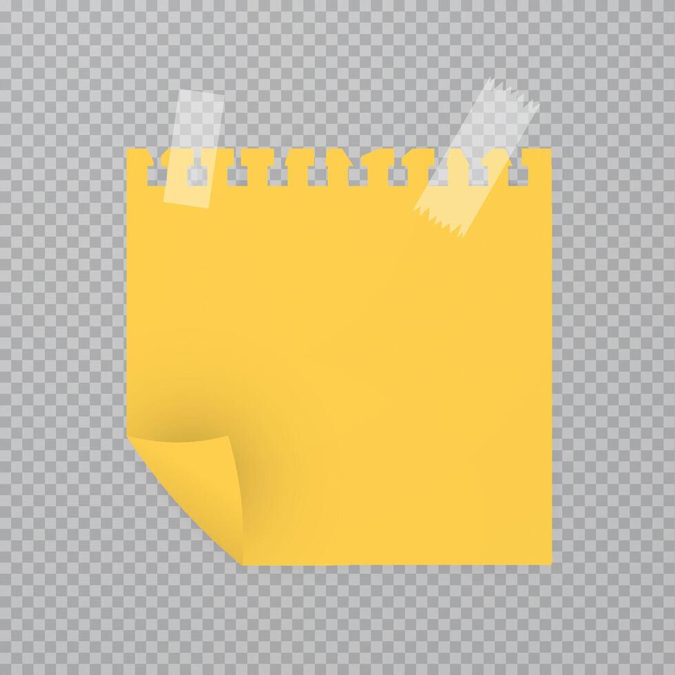 realistic illustration yellow piece of paper, sticker, torn out piece of paper vector