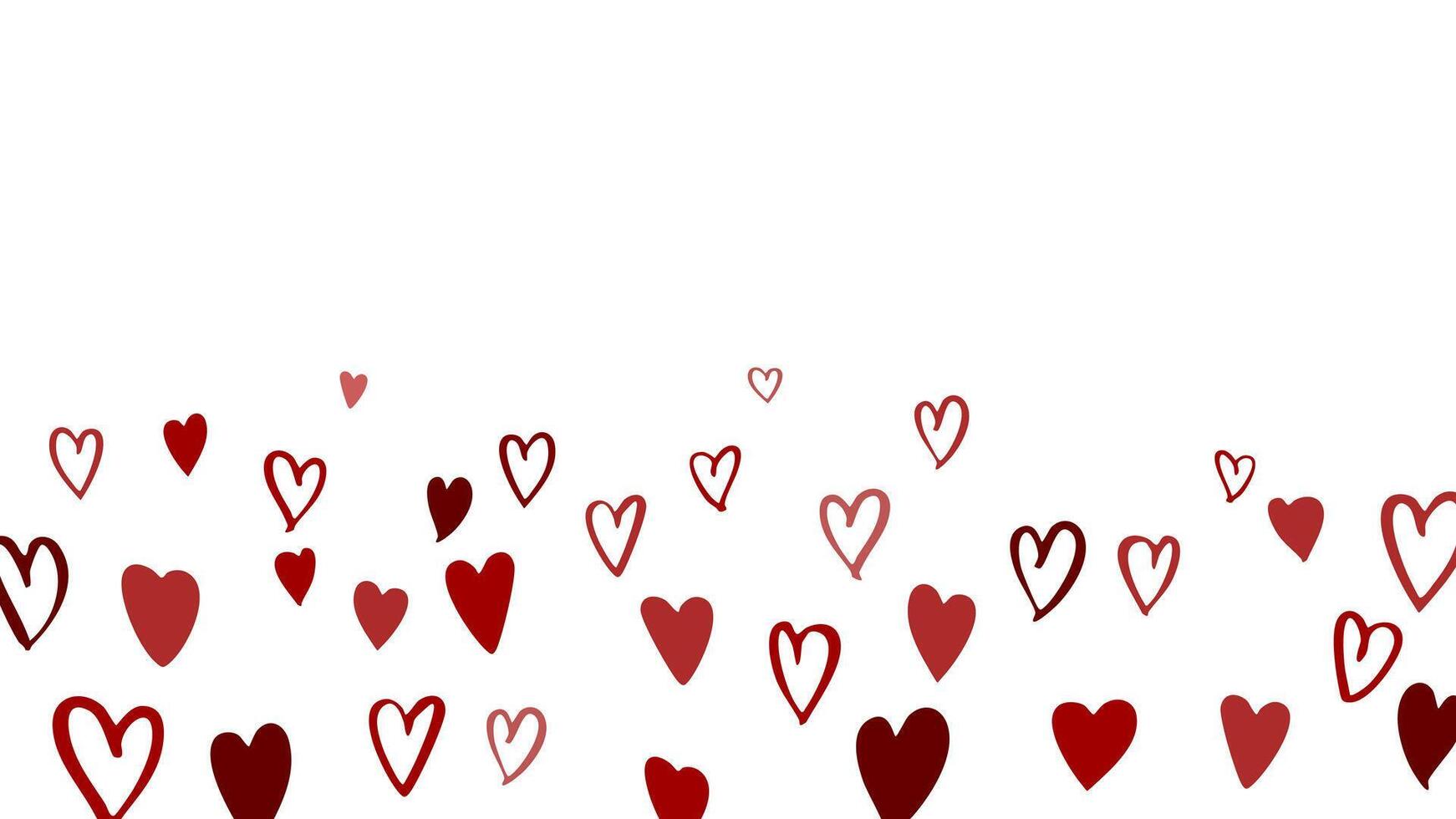 Adorable hand-drawn heart pattern background vector