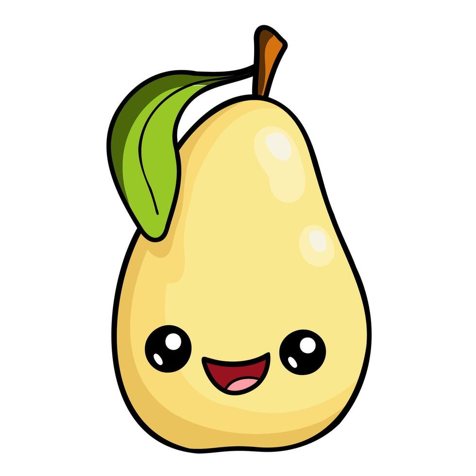 Cute Kawaii Pear vector