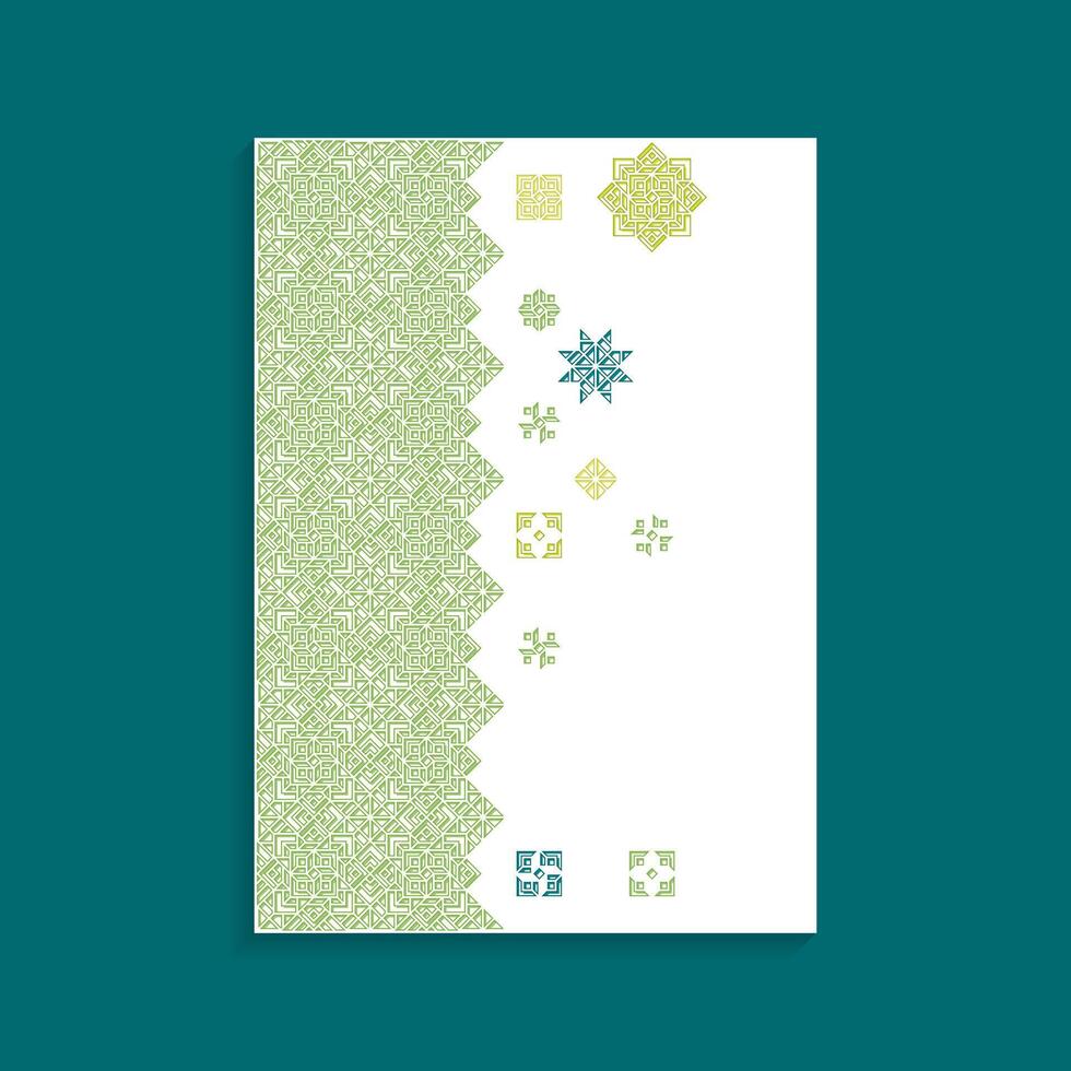 Green Pastel Stroke and Silhouette Textured Ornament for Cover Design vector