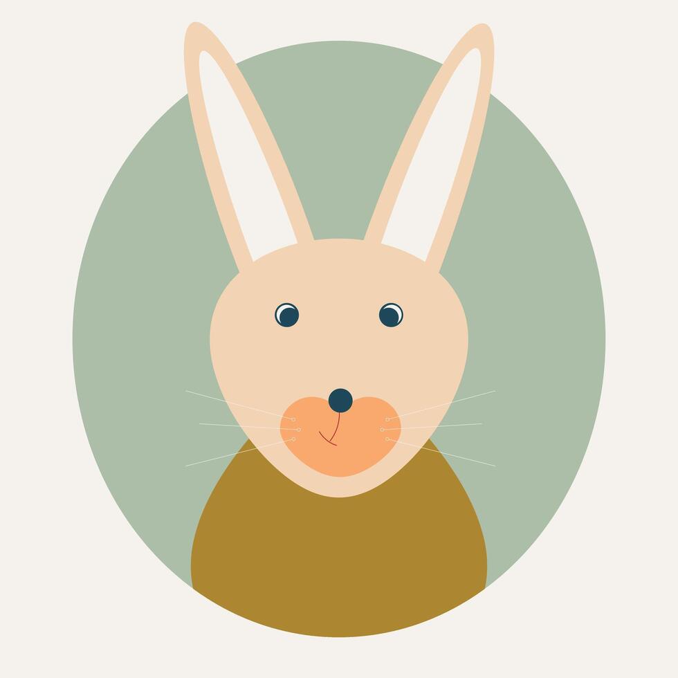 Cute rabbit winter theme card, vector