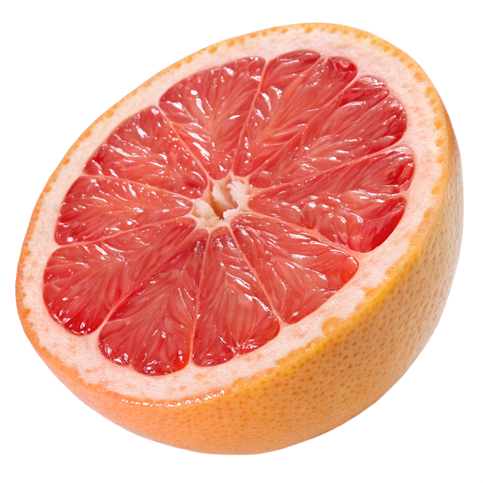 Section of ripe grapefruit citrus fruit isolated on the transparent background png