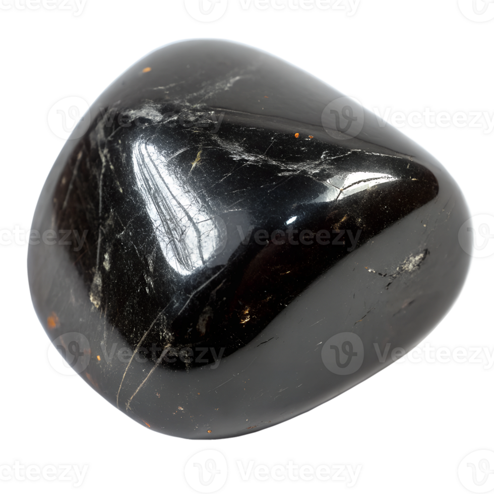 Vibrant obsidian gemstone isolated on the transparent background png