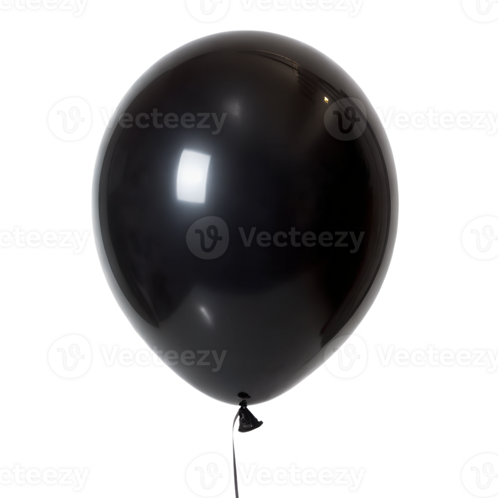 Black balloon decorative element isolated on the transparent background png