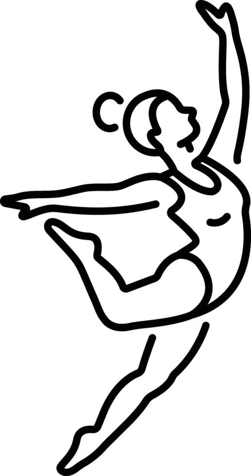 A woman perform freestyle gymnastics icon in line style vector