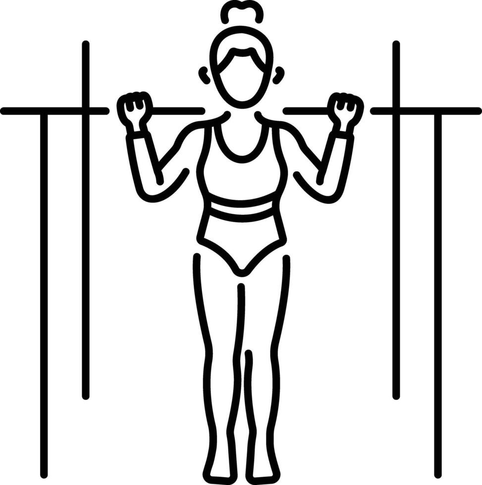 Female acrobat icon in linear style vector