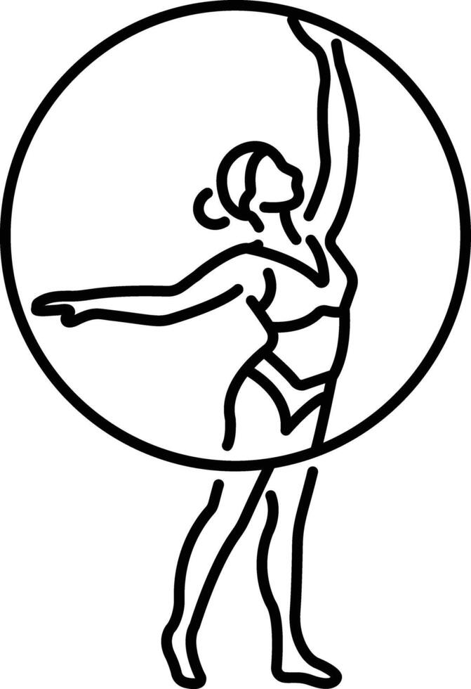 A lien icon of profession woman having strong aerial skill vector