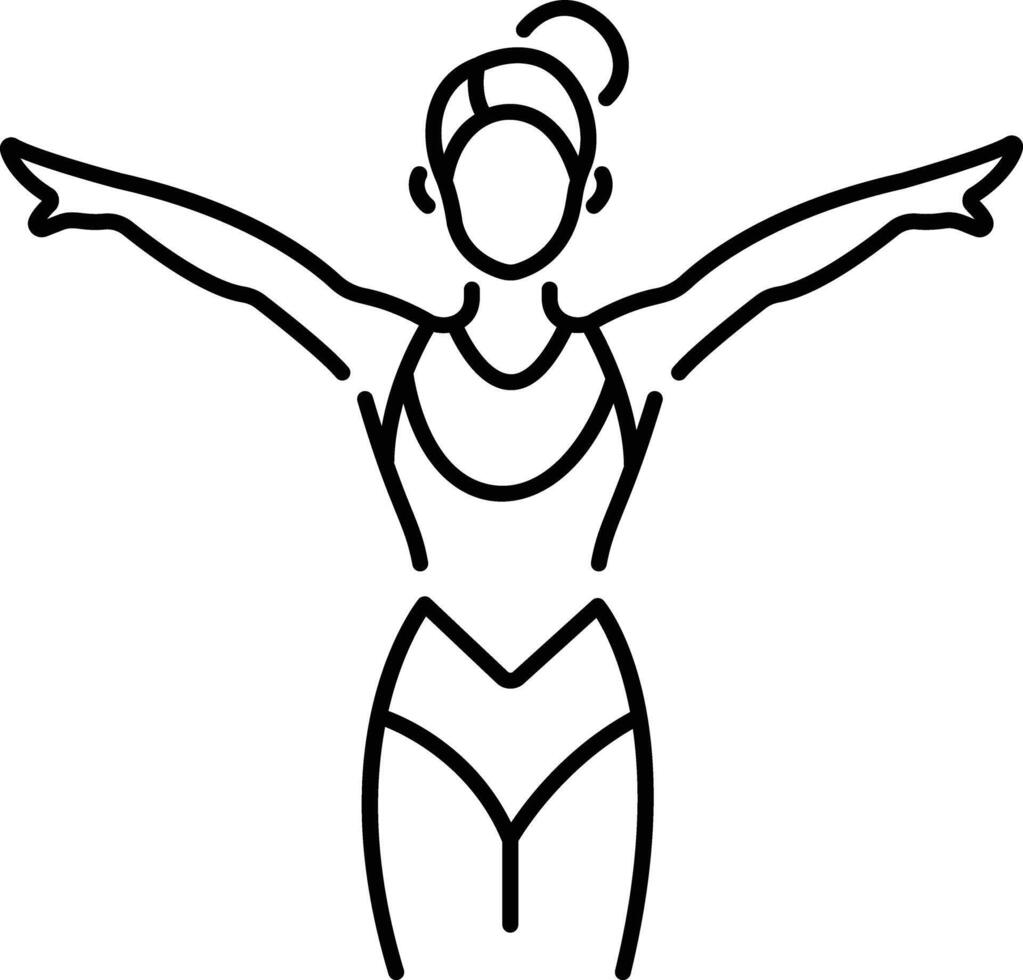 Leotard woman icon in linear style vector