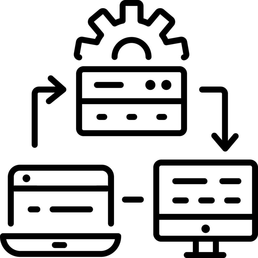 Data sharing icon in linear style vector