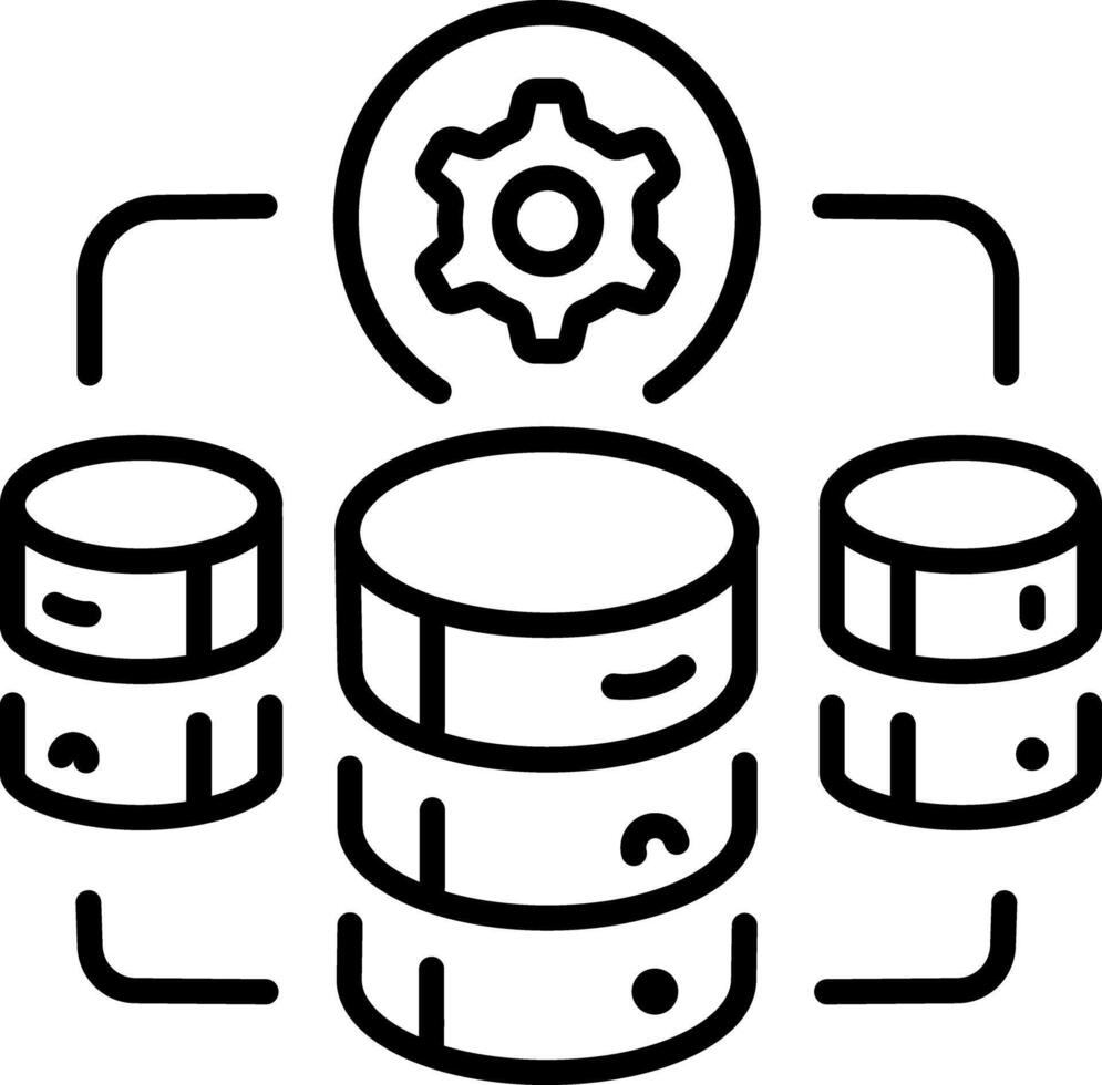 A line style icon of data configuration vector