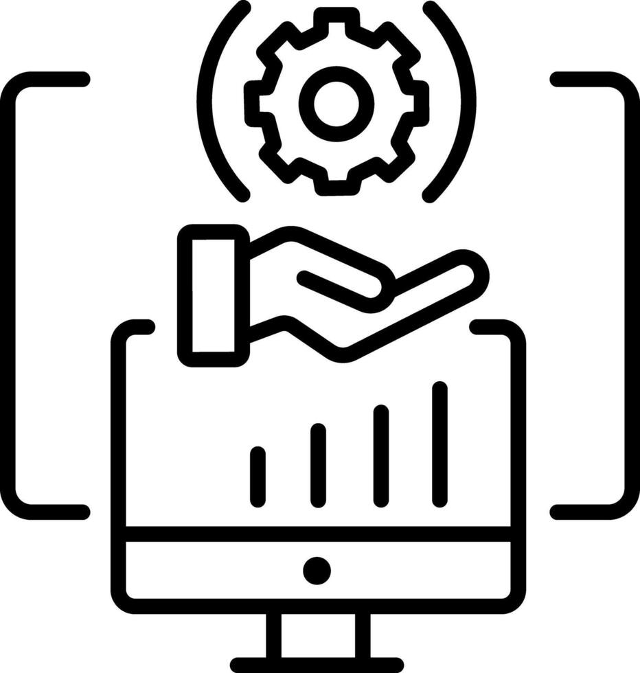 A line style icon of data setting vector