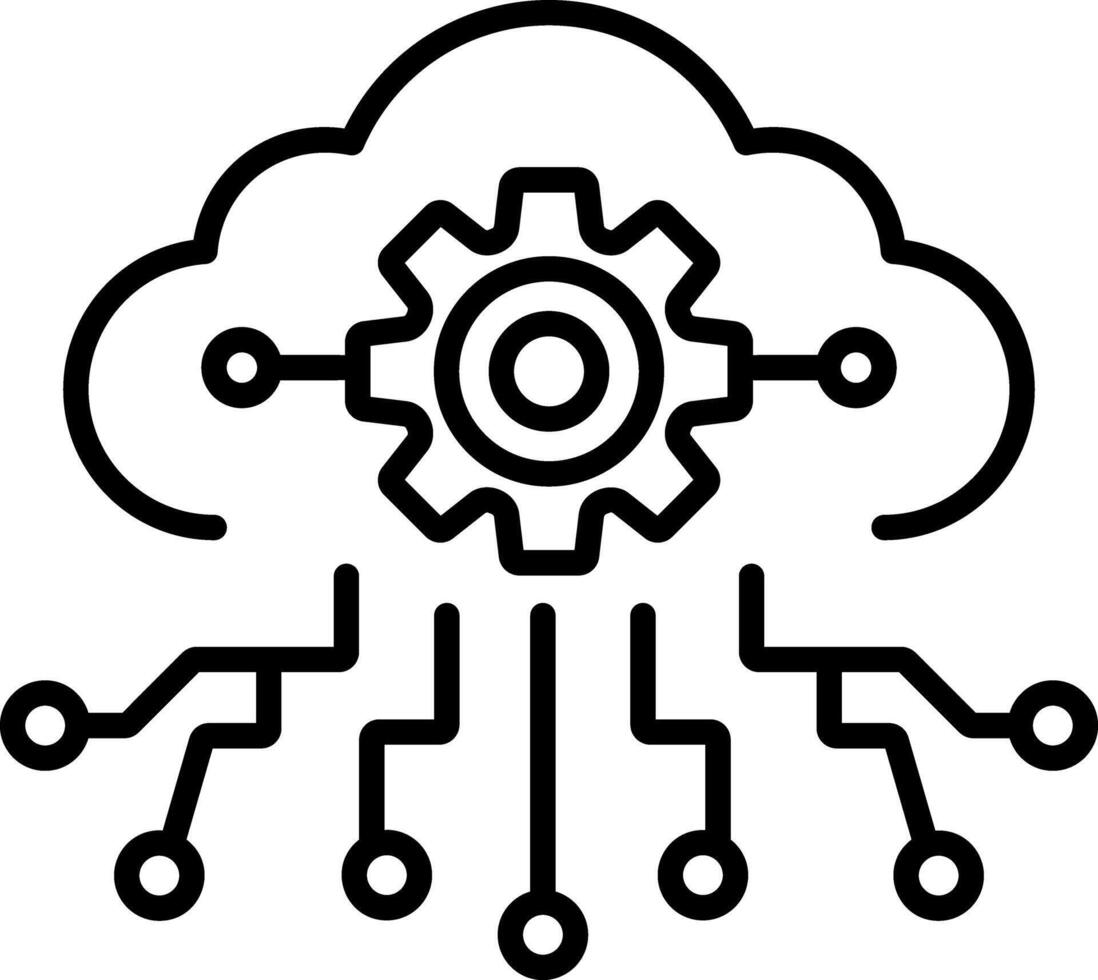 Cloud configuration icon in line style vector
