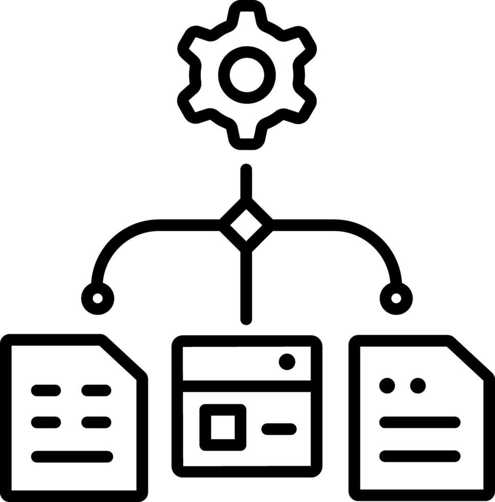 A line style icon of network setting vector