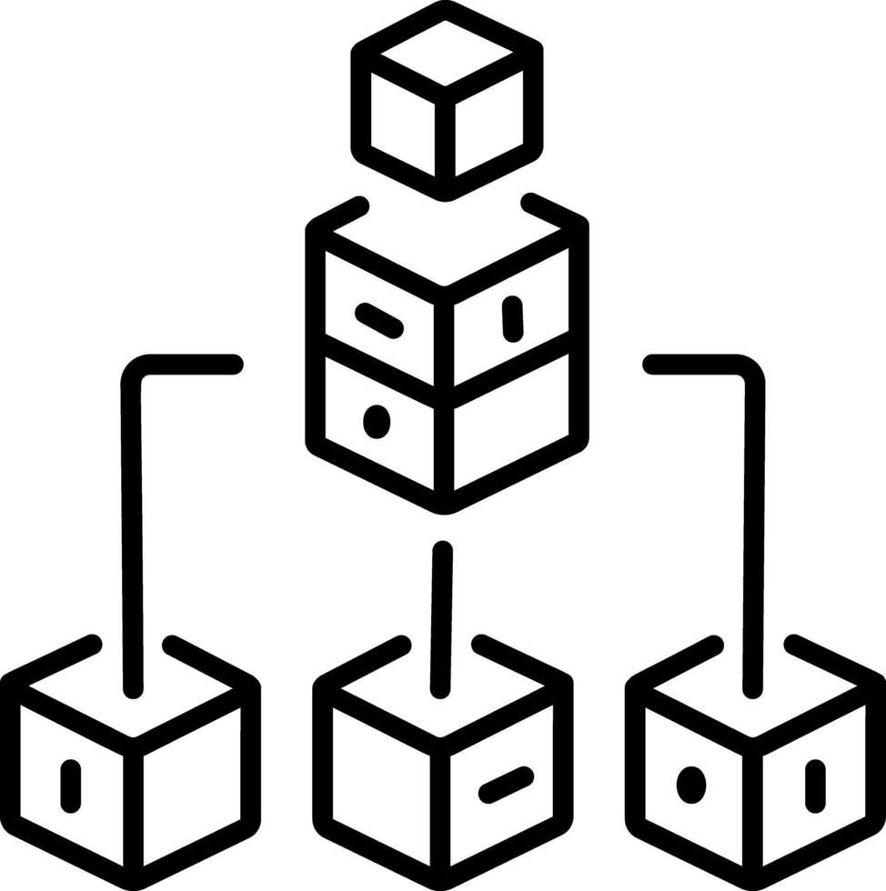 Data architecture icon in linear style vector