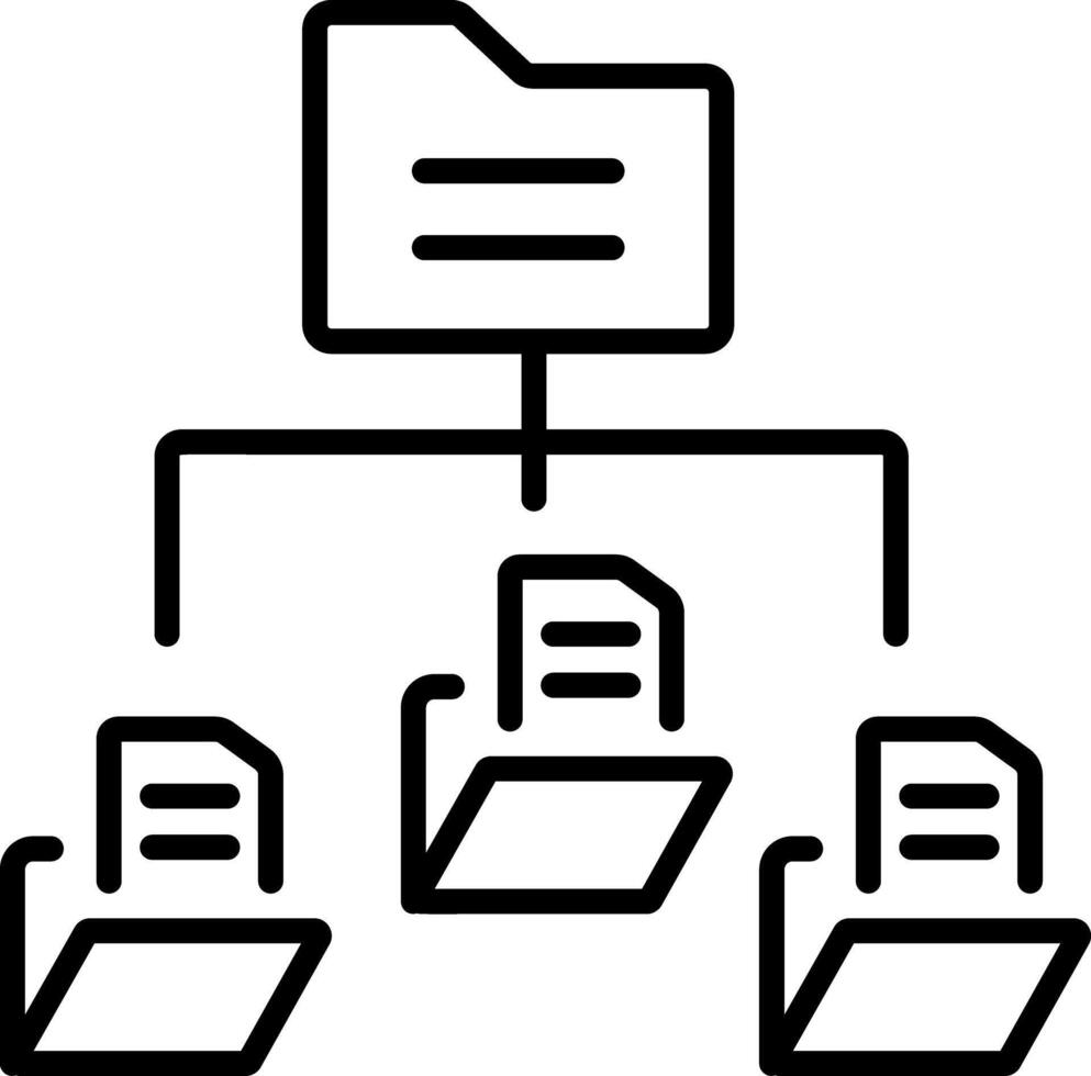 A linear icon of data archive folders vector