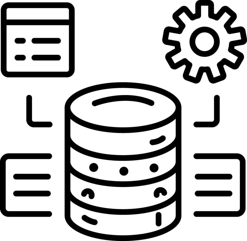 Indexing database icon in line style vector