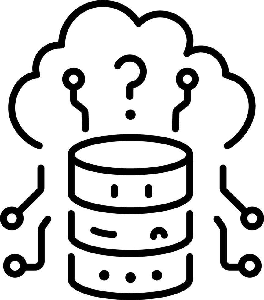 Cloud query icon in linear style vector