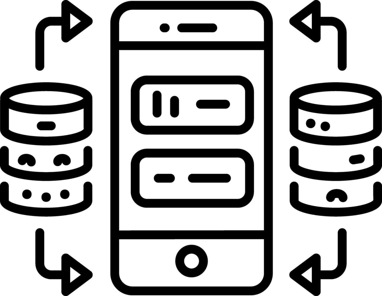 A line style icon of application database vector