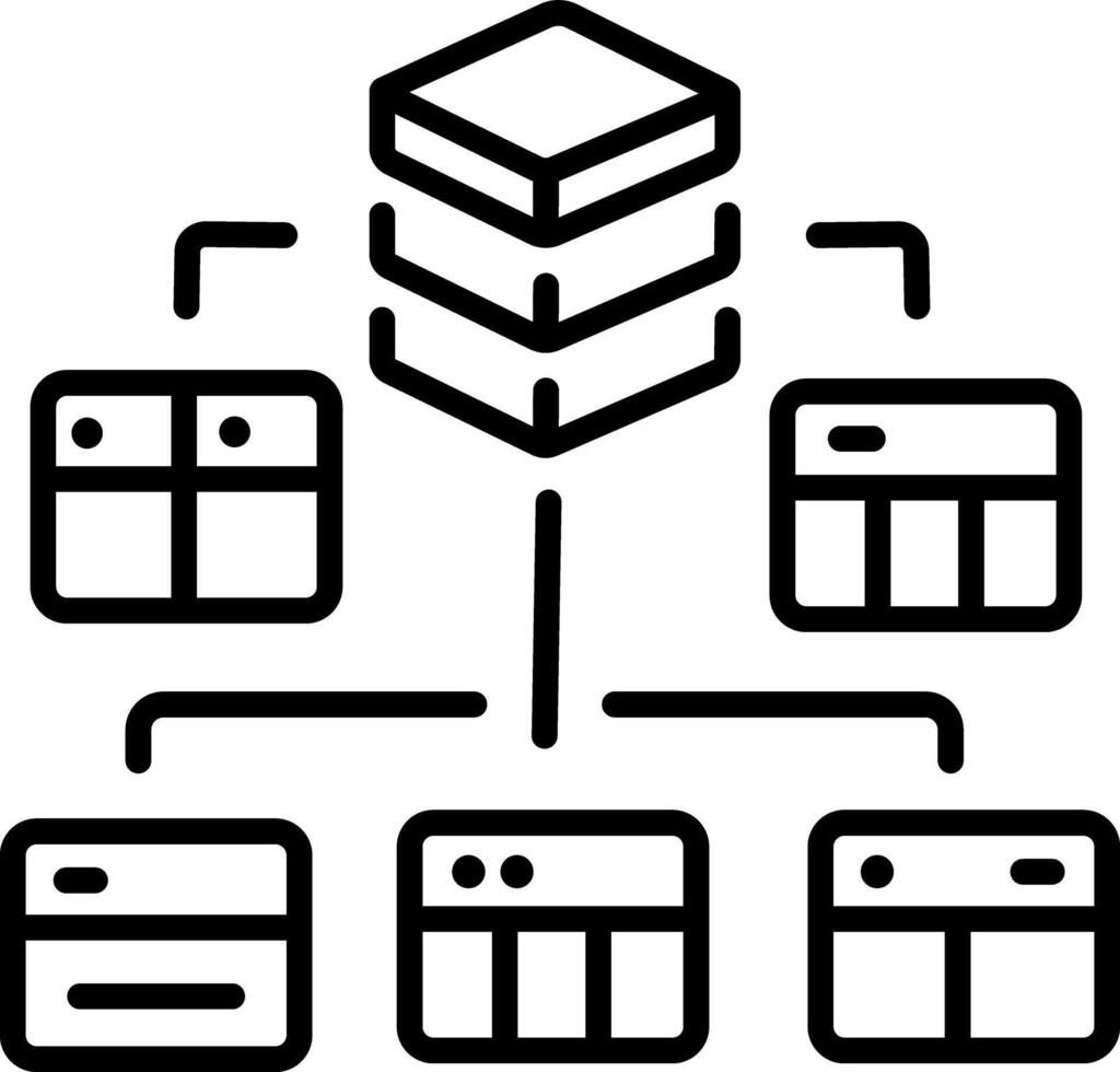 Data network icon in linear style vector