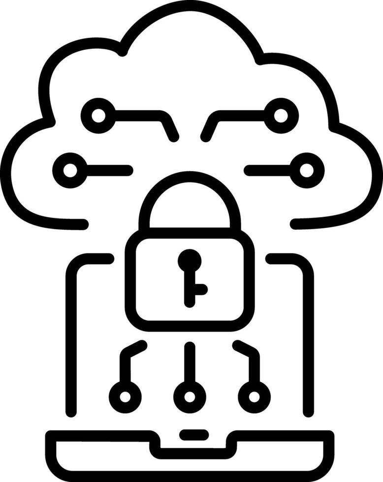 Data encryption icon in linear style vector