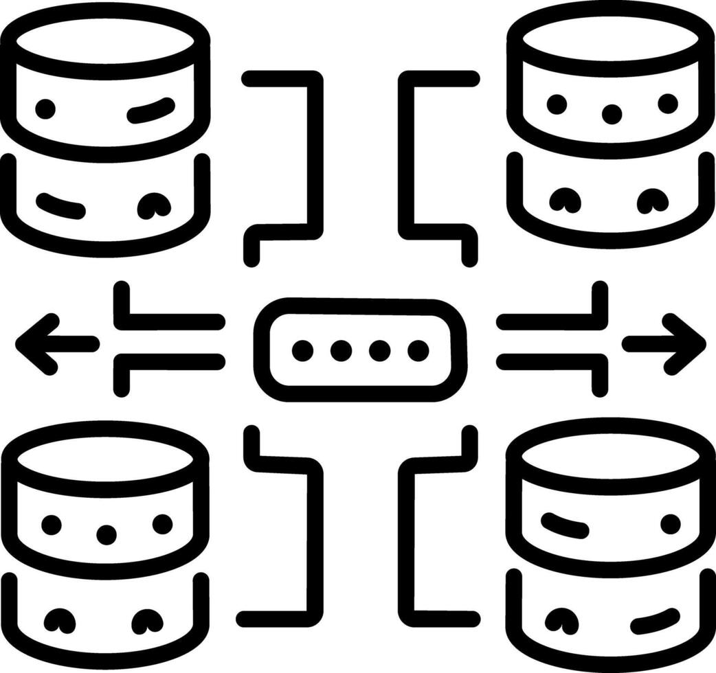 Database structure icon in linear style vector