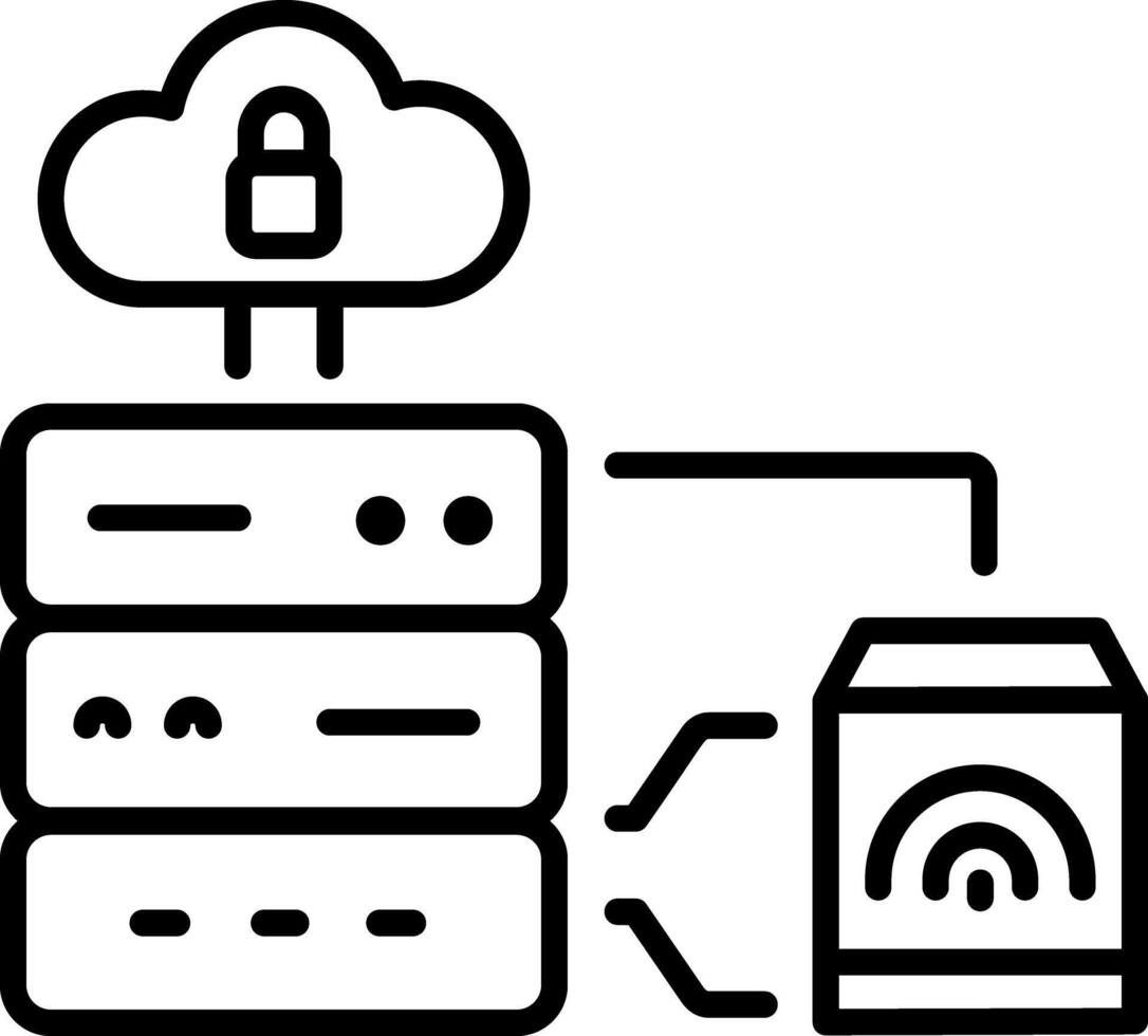 Biometric database system icon in linear style vector
