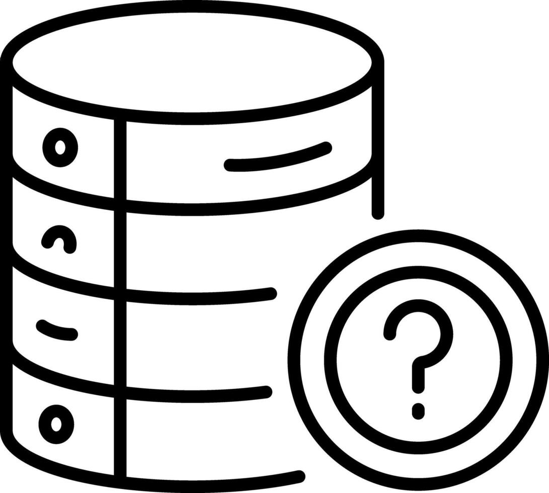 Database query icon in linear style vector