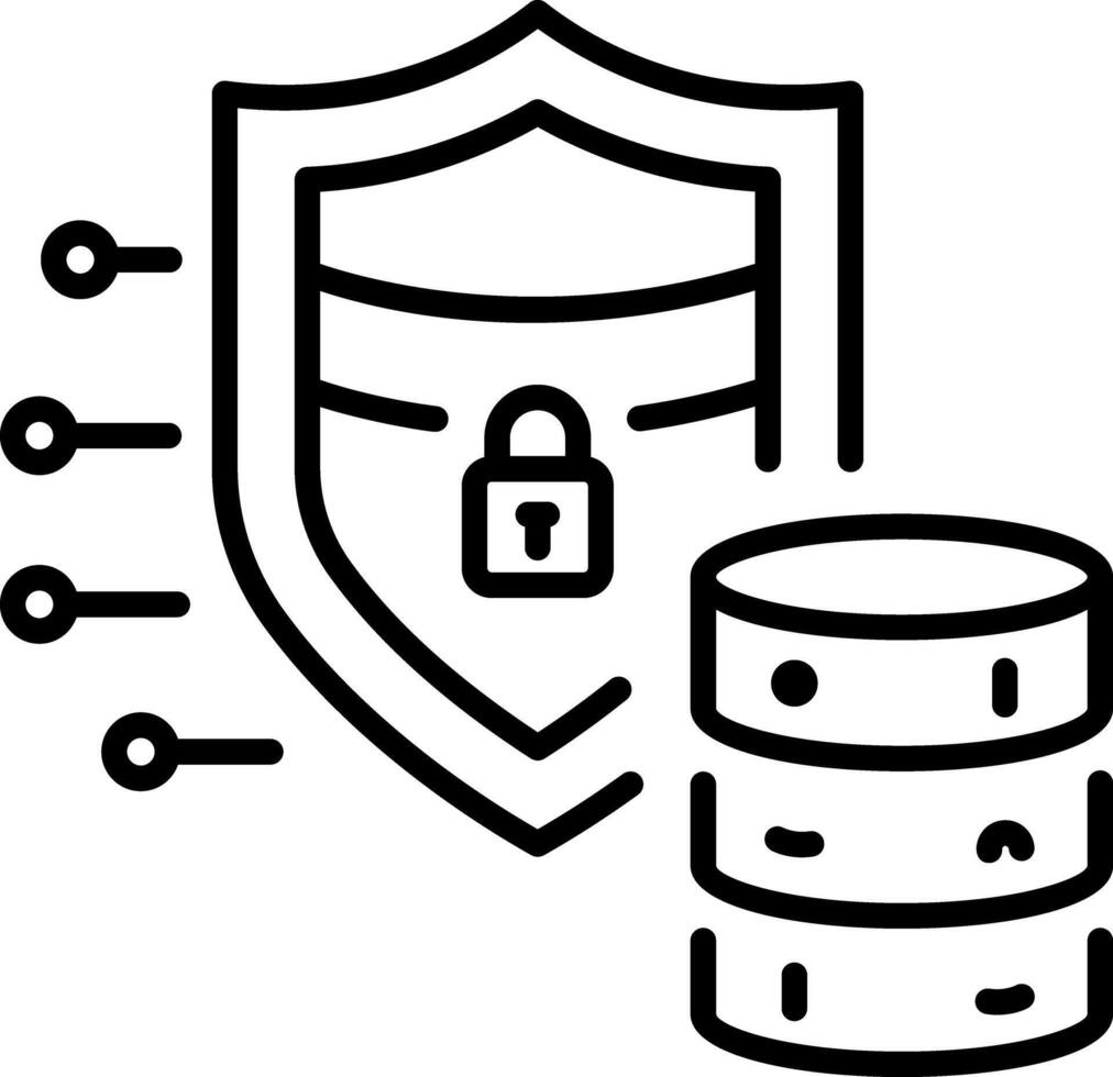 A line style icon of data security vector