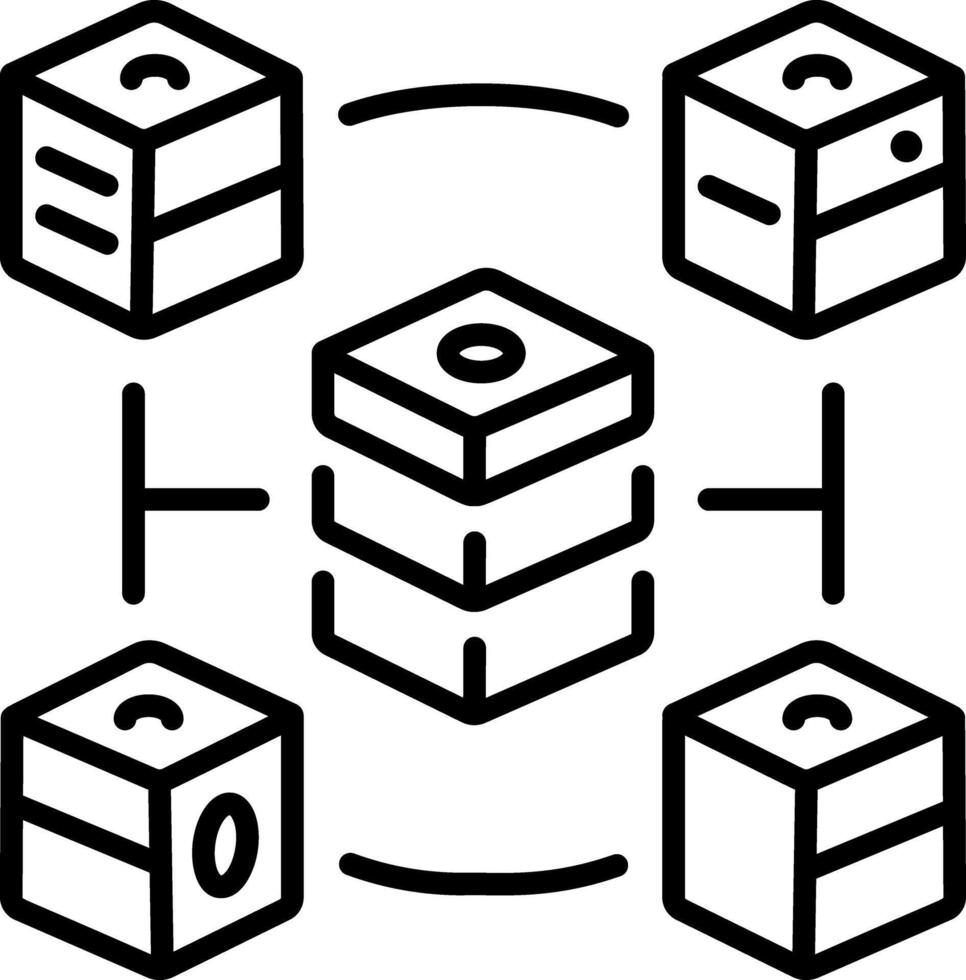 A linear style icon of distributed storage vector