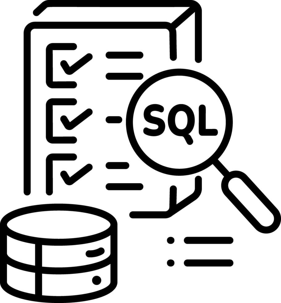 Sql language icon in linear style vector