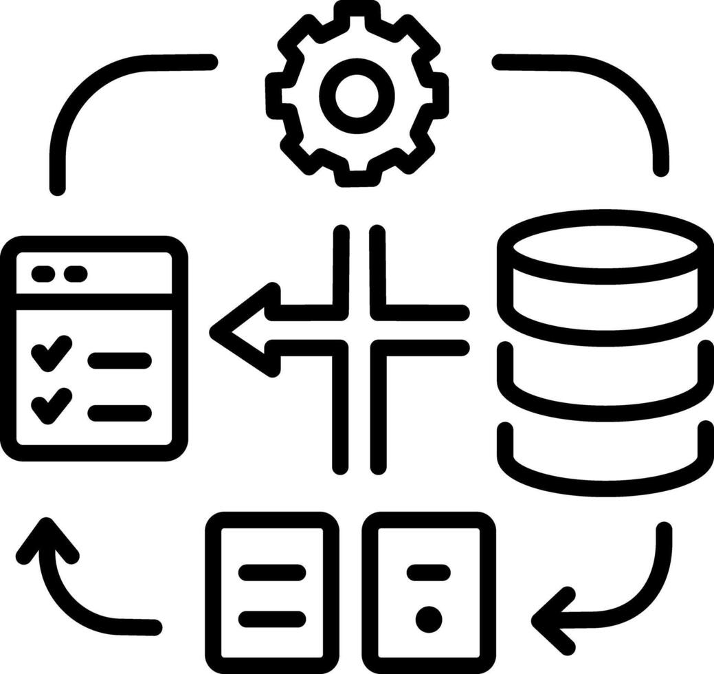 Data recovery icon in linear style vector
