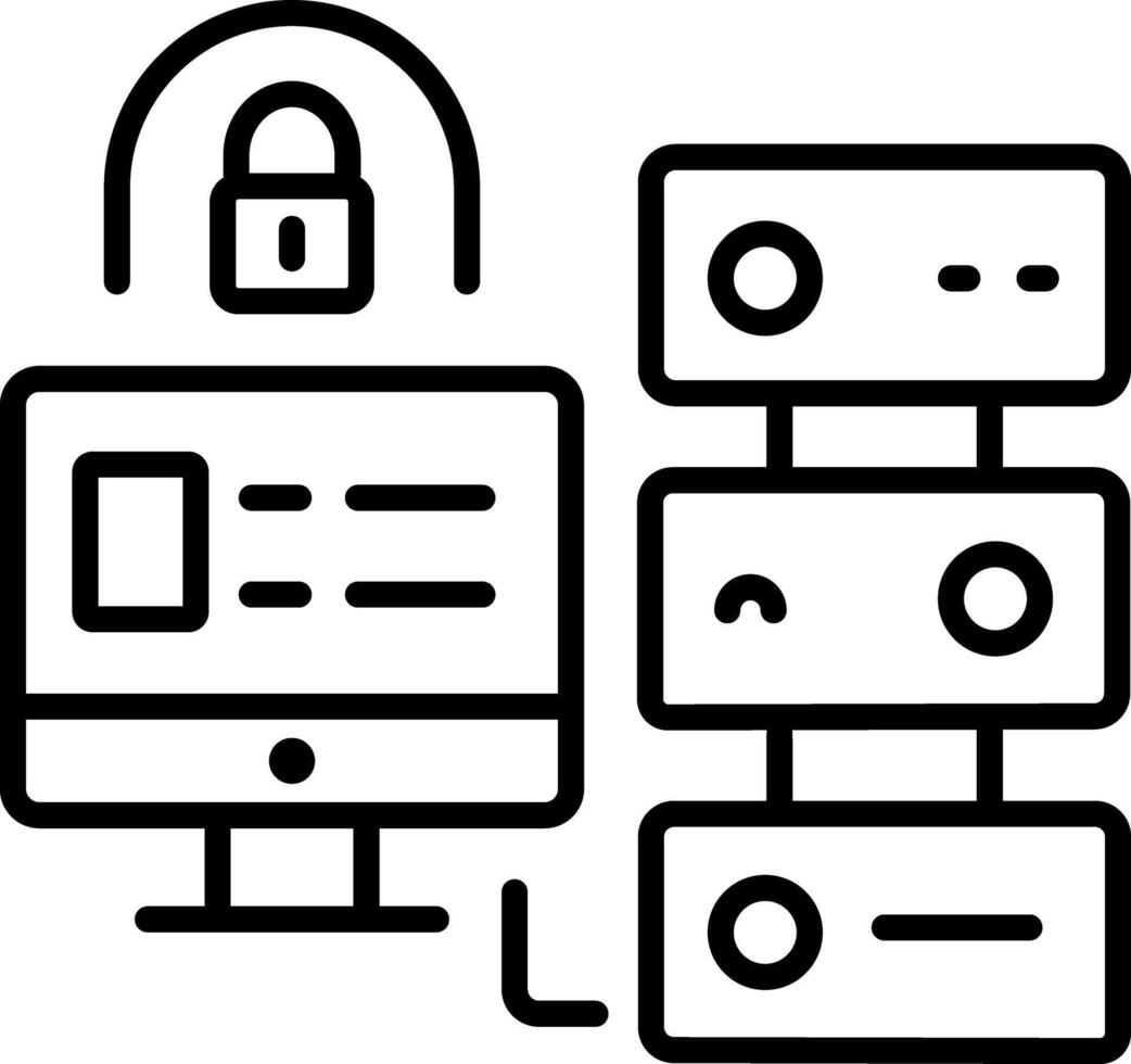 A linear icon of server authentication vector