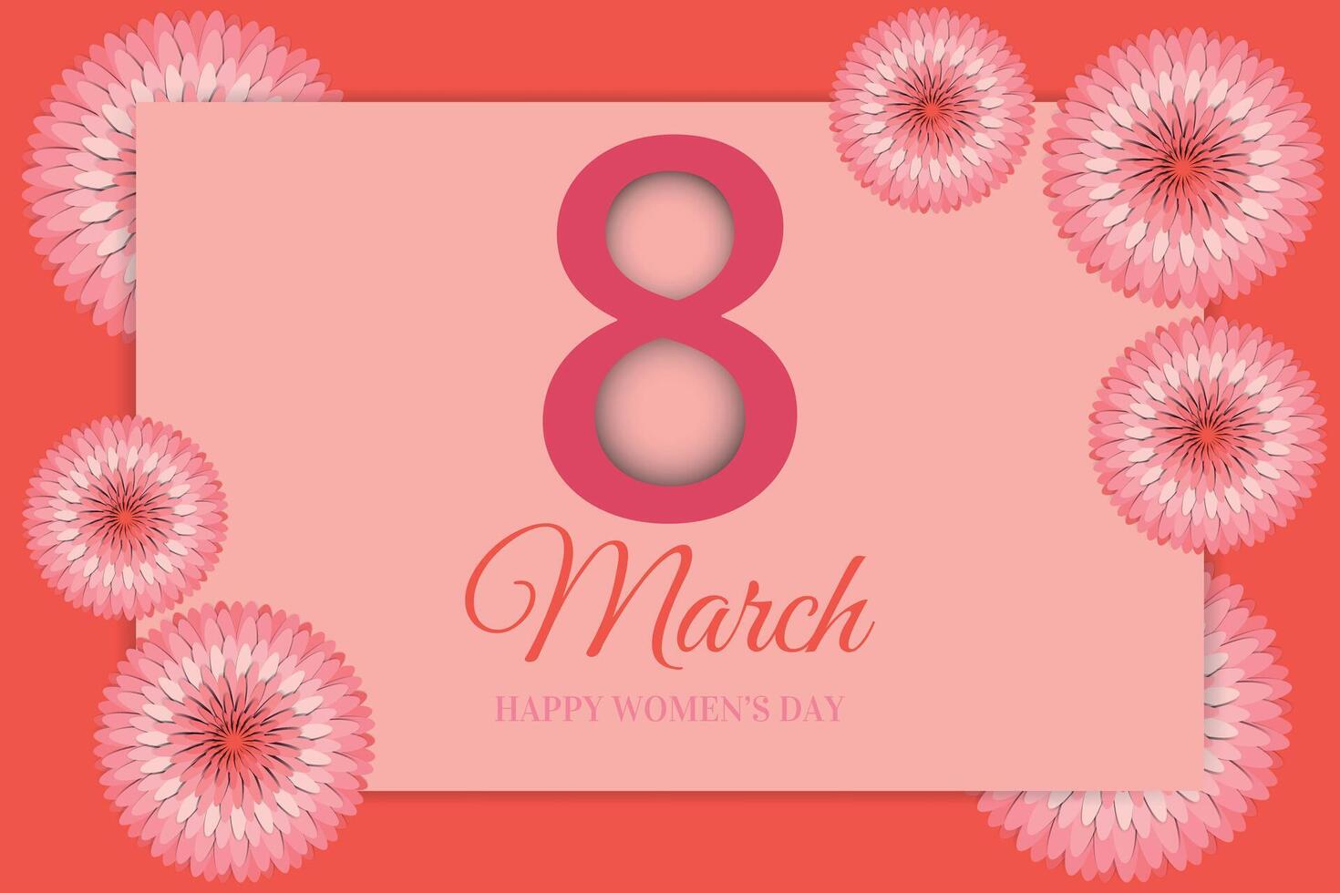 March 8. Happy Women's Day card. vector
