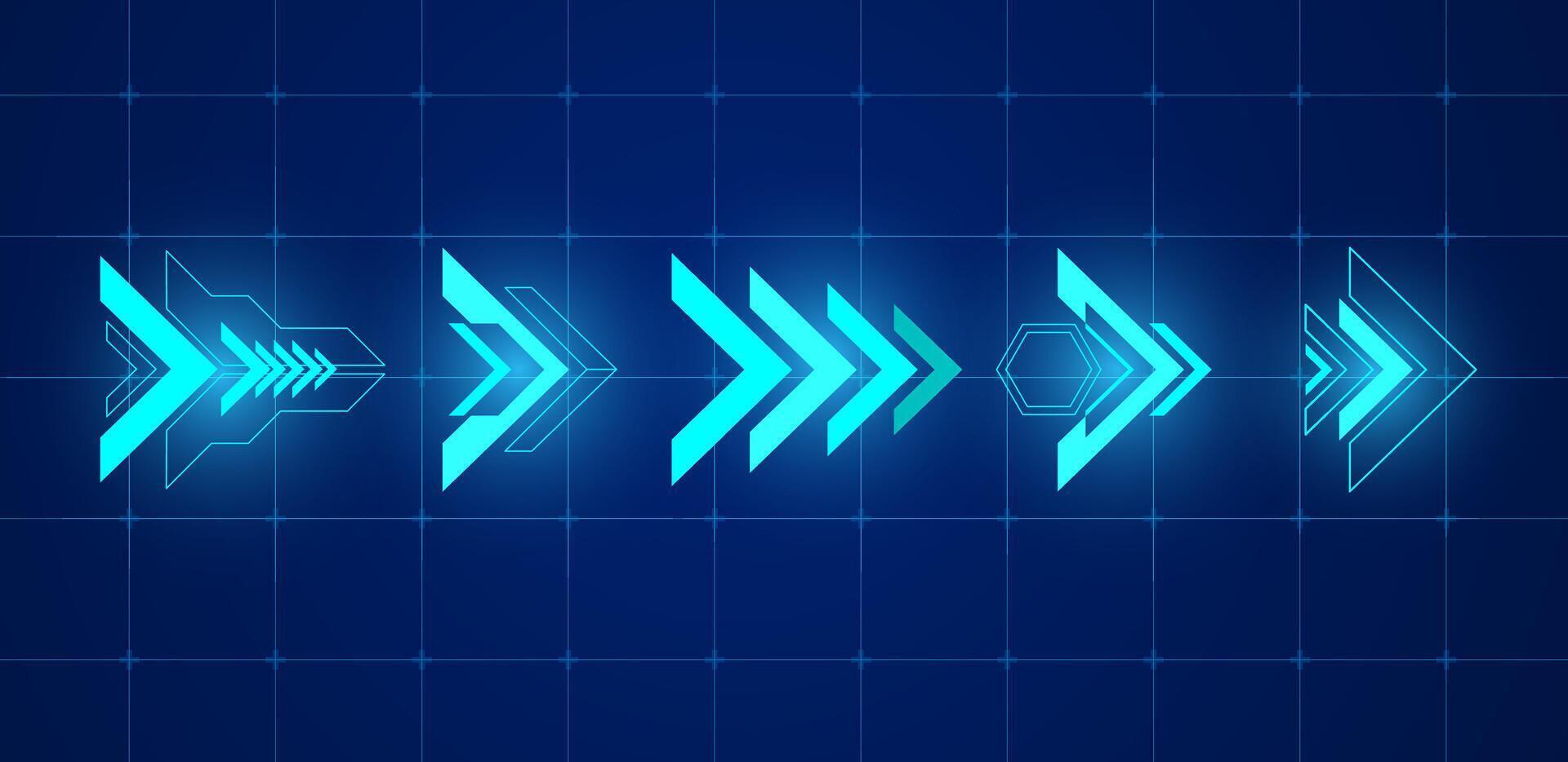 illustration futuristic arrow blue. vector