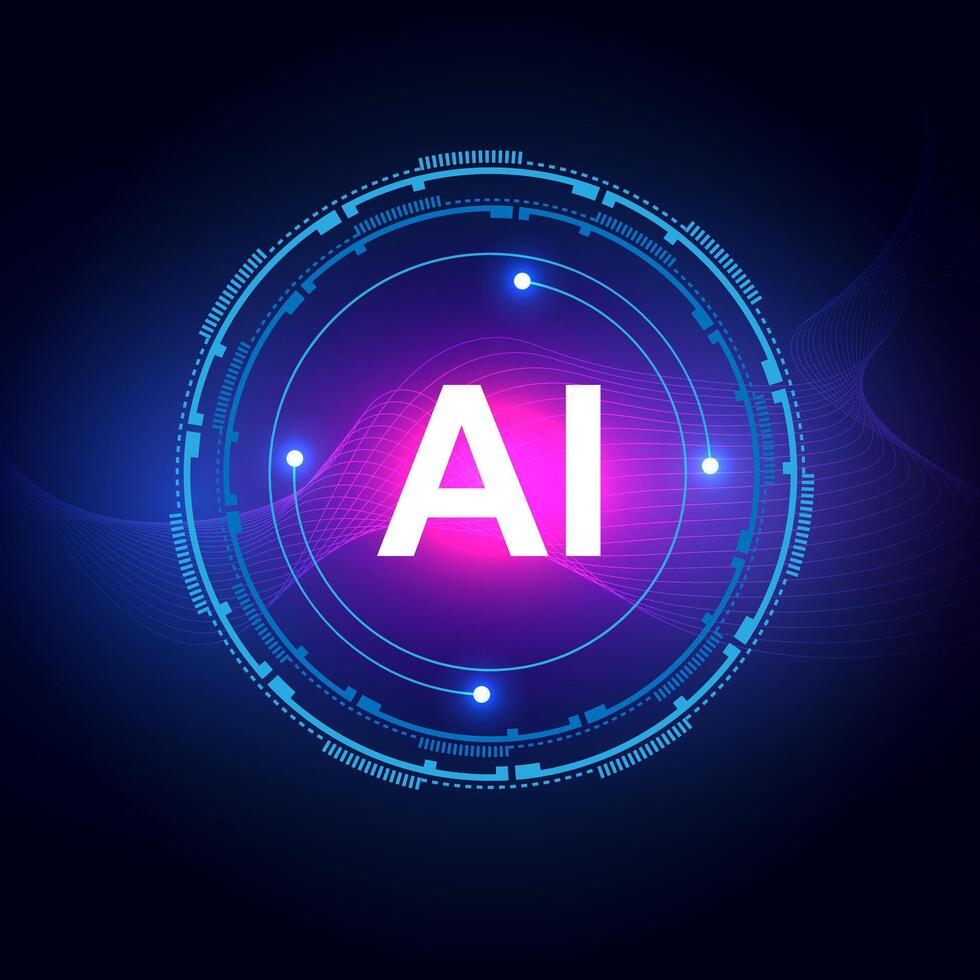 illustration artificial intelligence logo futuristic vector