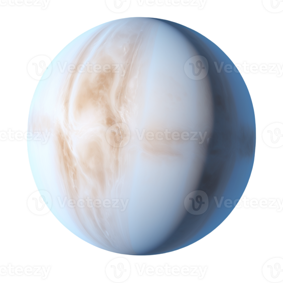 uma belas detalhado planeta com uma transparente fundo, apresentando suave texturas e sutil atmosférico efeitos. png