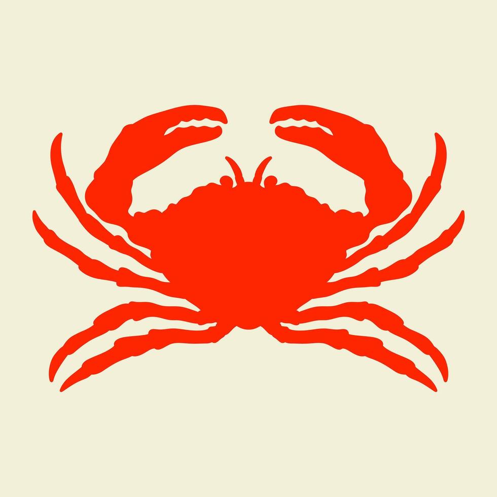 red crab isolated on color background vector