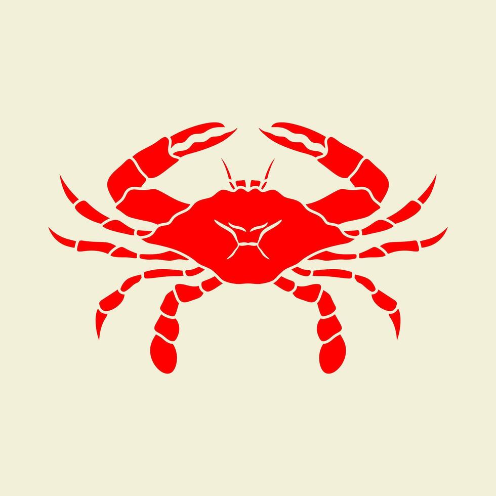 Red crab logo icon design illustration vector