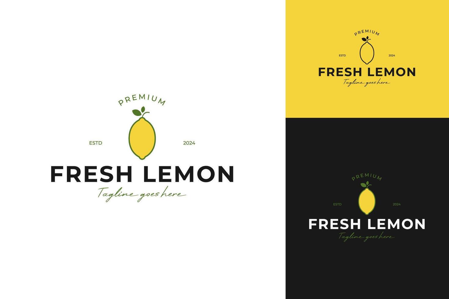 Fresh lemon logo design symbol template illustration vector