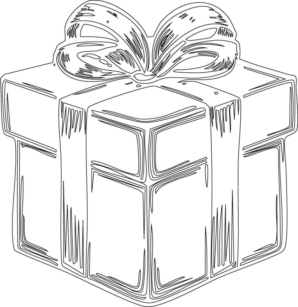 gift box line art vector